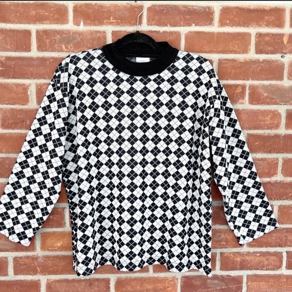 Vintage 90’s black white checkered print - Picture 1 of 5